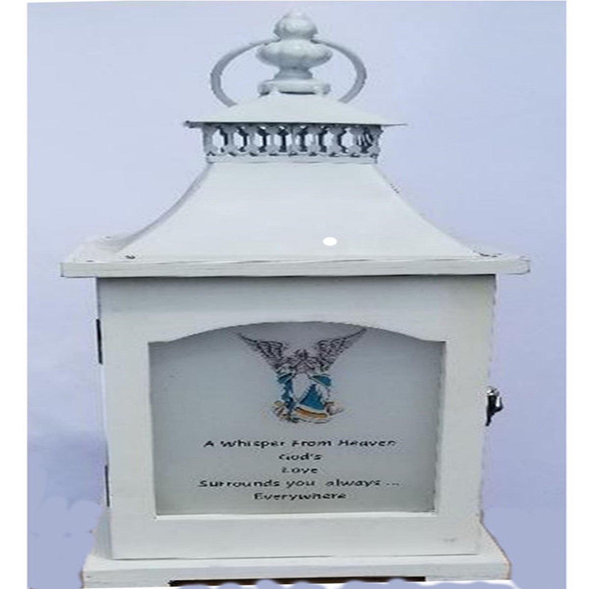 14.75″ White Whispers From Heaven Candle Lantern