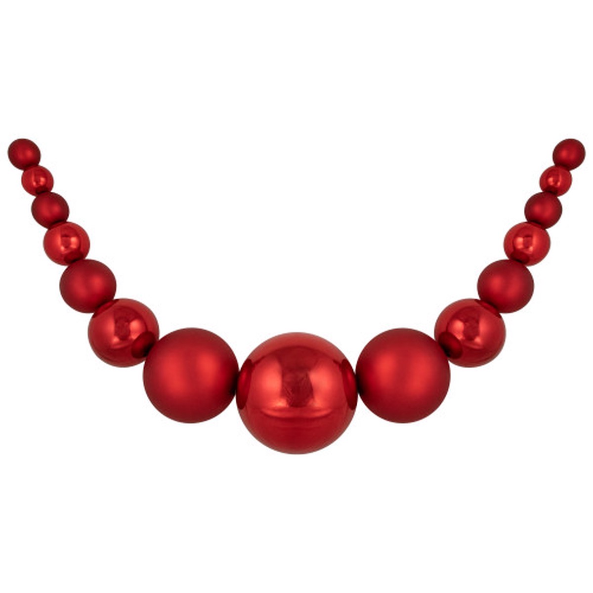 6' Red Shiny and Matte Shatterproof Ball Christmas Swag