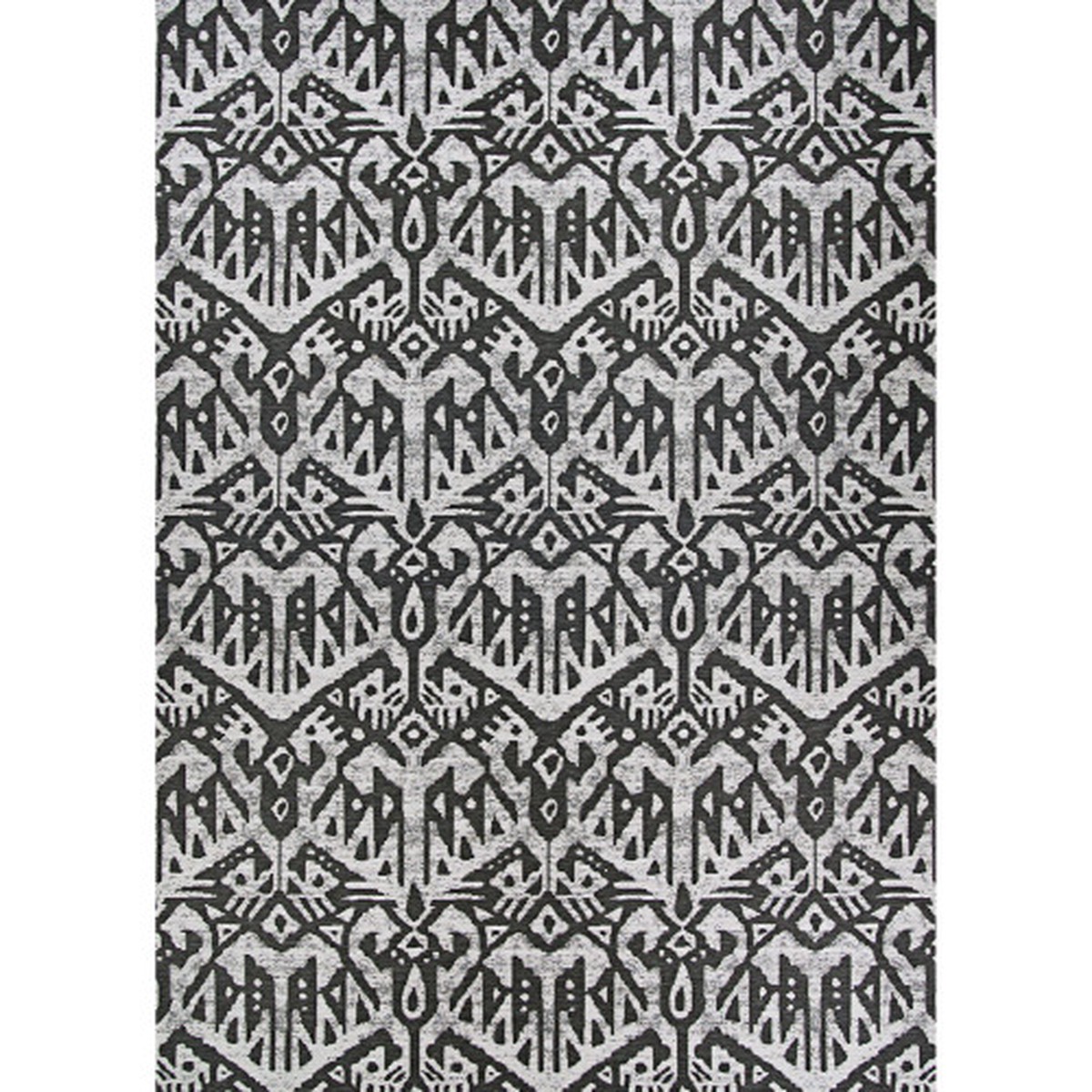 8′ x 11′ Black and Ivory Dolce Maasai Rectangular outdoor Area Throw Rug