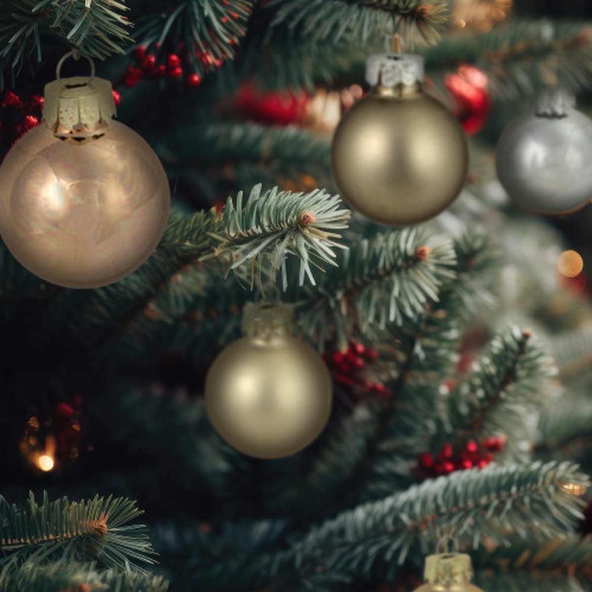 3 Finish Glass Christmas Ball Ornaments – 1.25″ (30mm) – Multi-Neutral Colors – 50ct