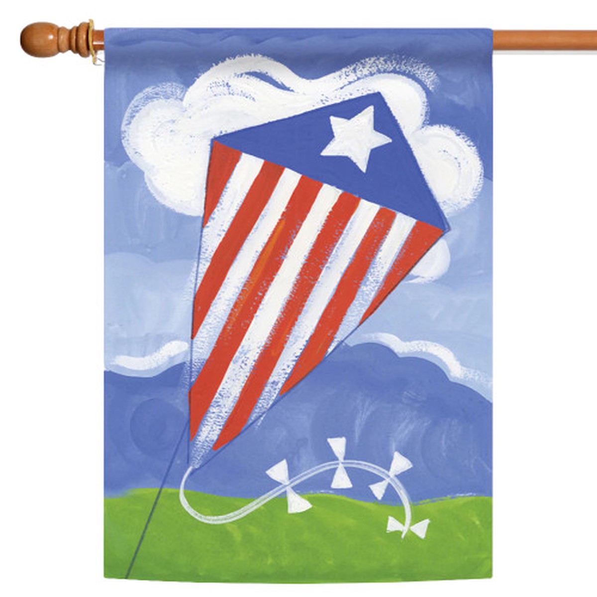 Striped Kite Patriotic Fade-Resistant Outdoor Flag – 40″ x 28″
