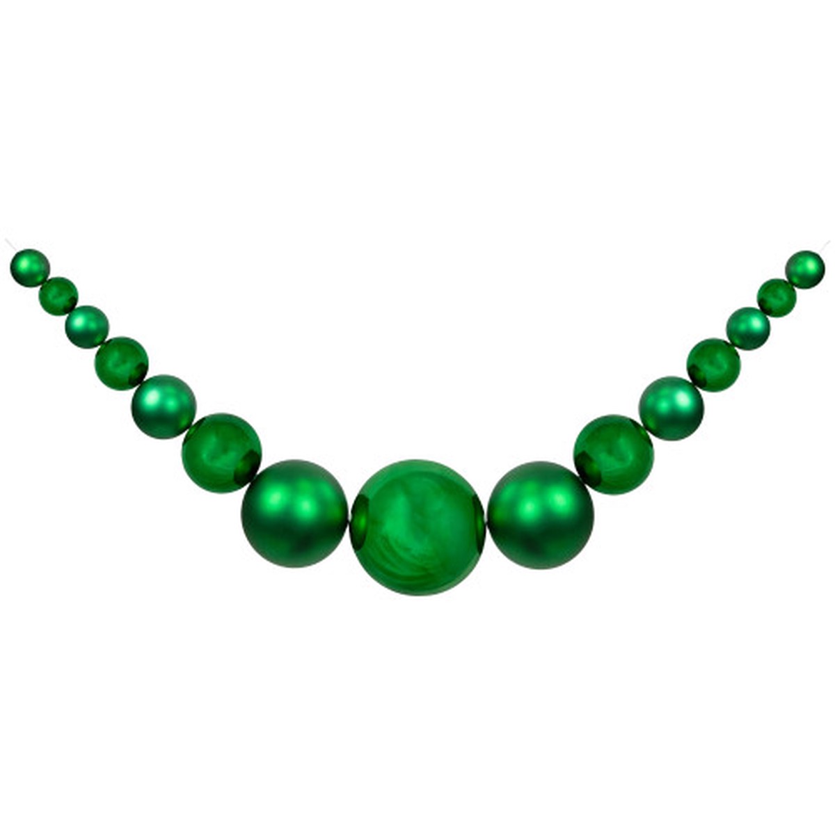 6' Green Shiny and Matte Shatterproof Ball Christmas Swag