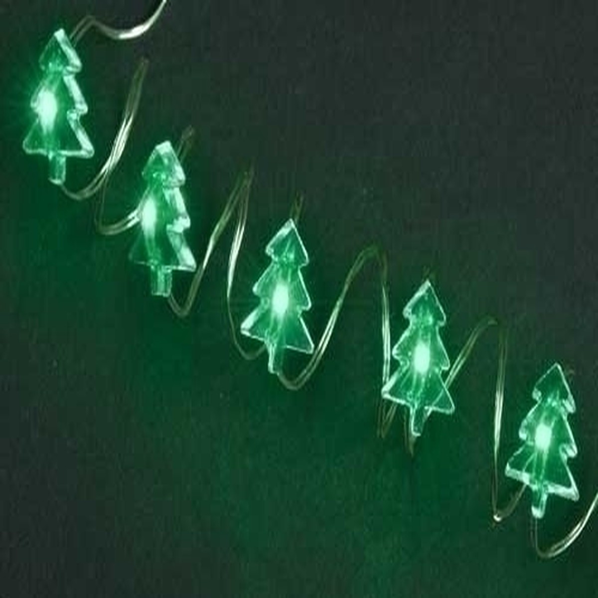 Green Battery Operated Starry LED Christmas Tree String Lights with 25 Bulbs