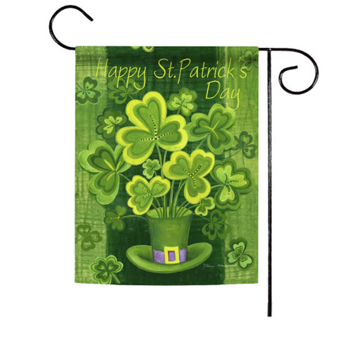 “Happy St. Patrick’s Day” Shamrockin’ Outdoor Garden Flag 18″ x 12.5″