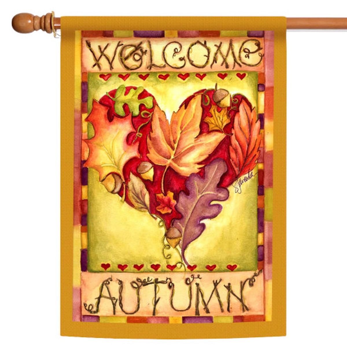 ‘Welcome Autumn’ Rectangular Outdoor House Flag 40″ x 28″