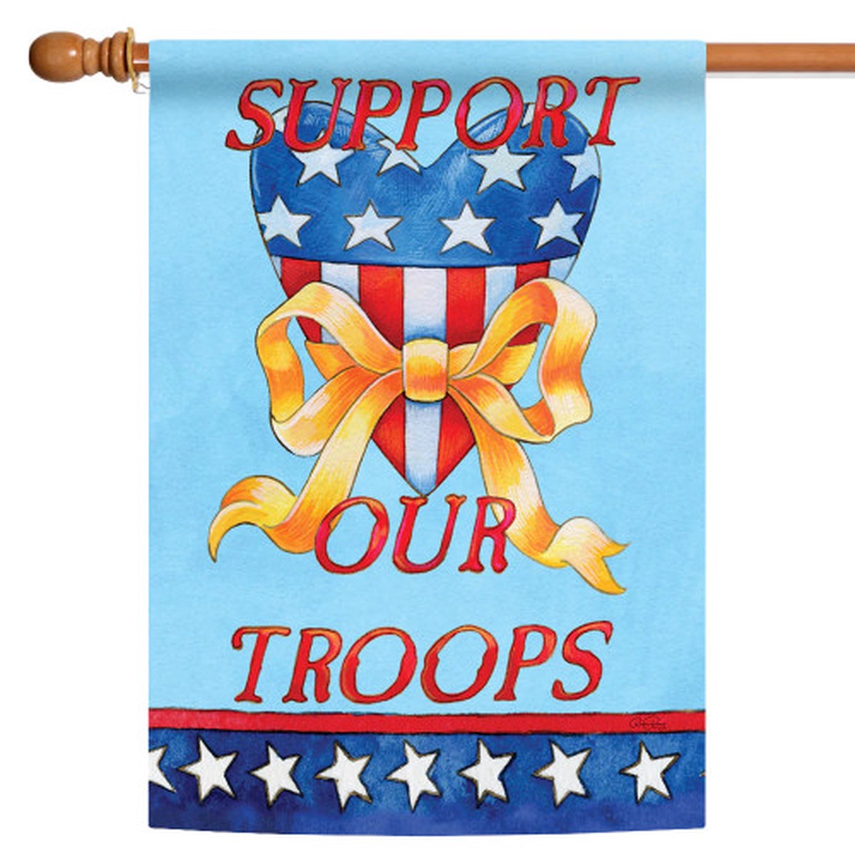 Yellow Ribbon “Support Our Troops” Patriotic Outdoor Flag – 40″ x 28″