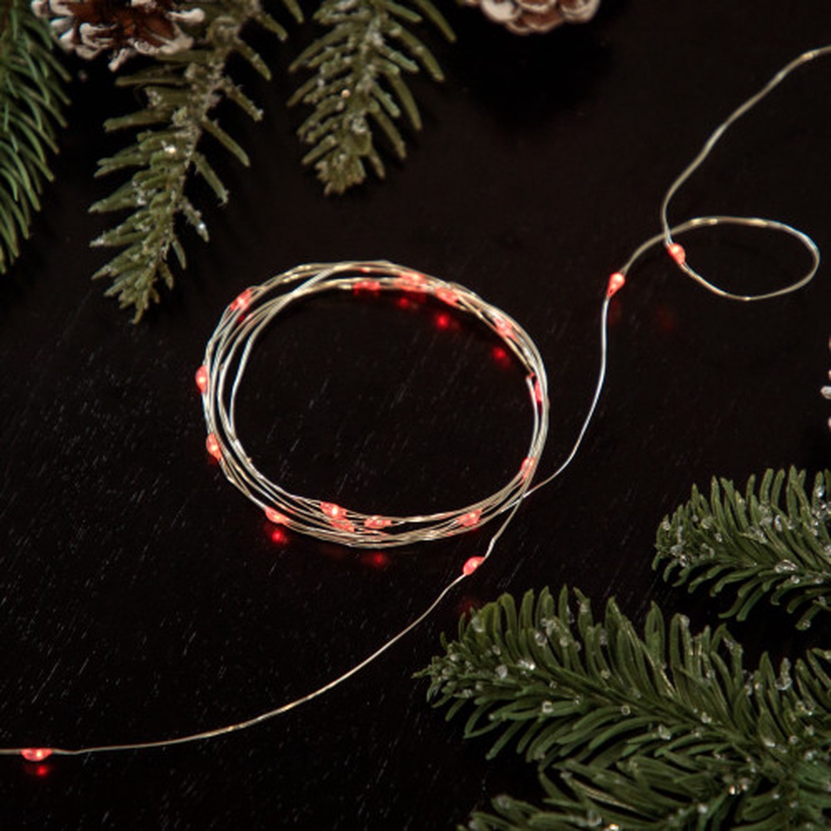 LED Micro Fairy Christmas Lights – Red – 4″ Spacing – Copper Wire – 20ct