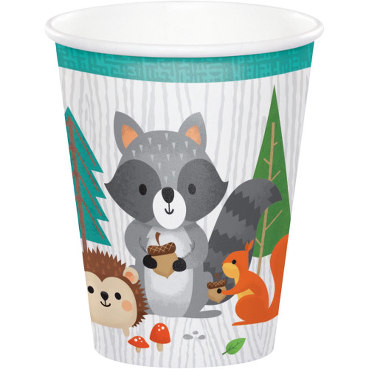 Wild One Woodland Disposable Drinking Party Tumbler Cups – 9 oz. – Club Pack of 96