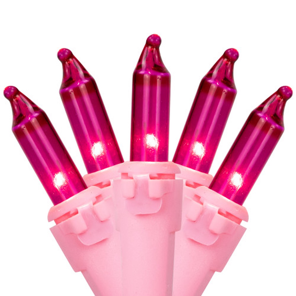 50ct Pink Mini Christmas Light Set - 10' Pink Wire