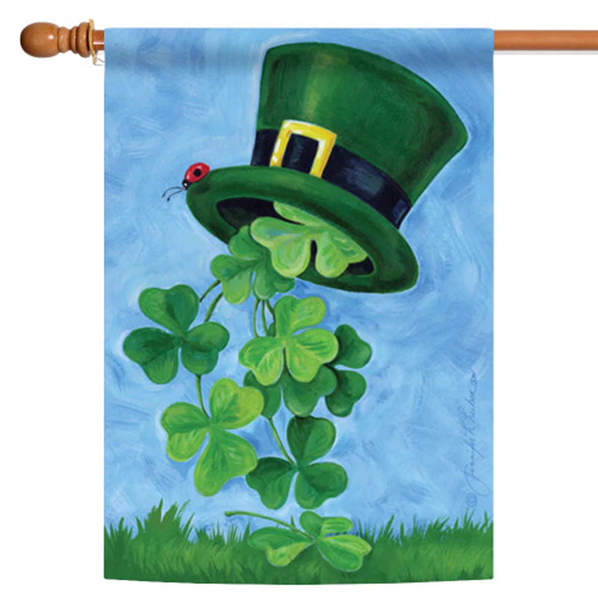Shower St. Patrick’s Day Clover Top Hat Outdoor House Flag 40″ x 28″