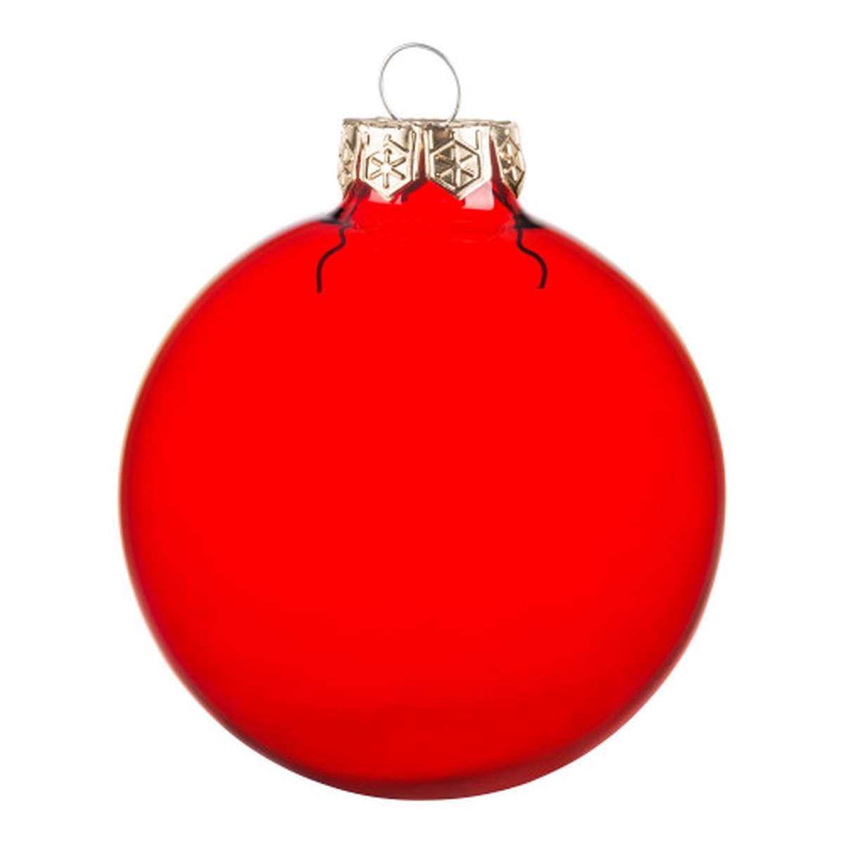Transparent Finish Glass Christmas Ball Ornaments – 4.75″ (120mm) – Red – 4ct