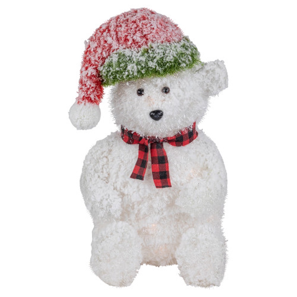 Lighted Snowy Polar Bear Outdoor Christmas Decoration – 21″ – Warm White