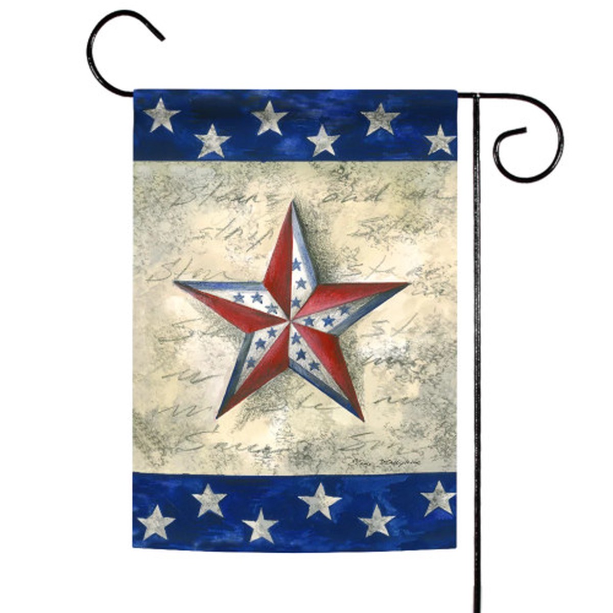 Stars On Star Patriotic Outdoor Garden Flag 18″ x 12.5″