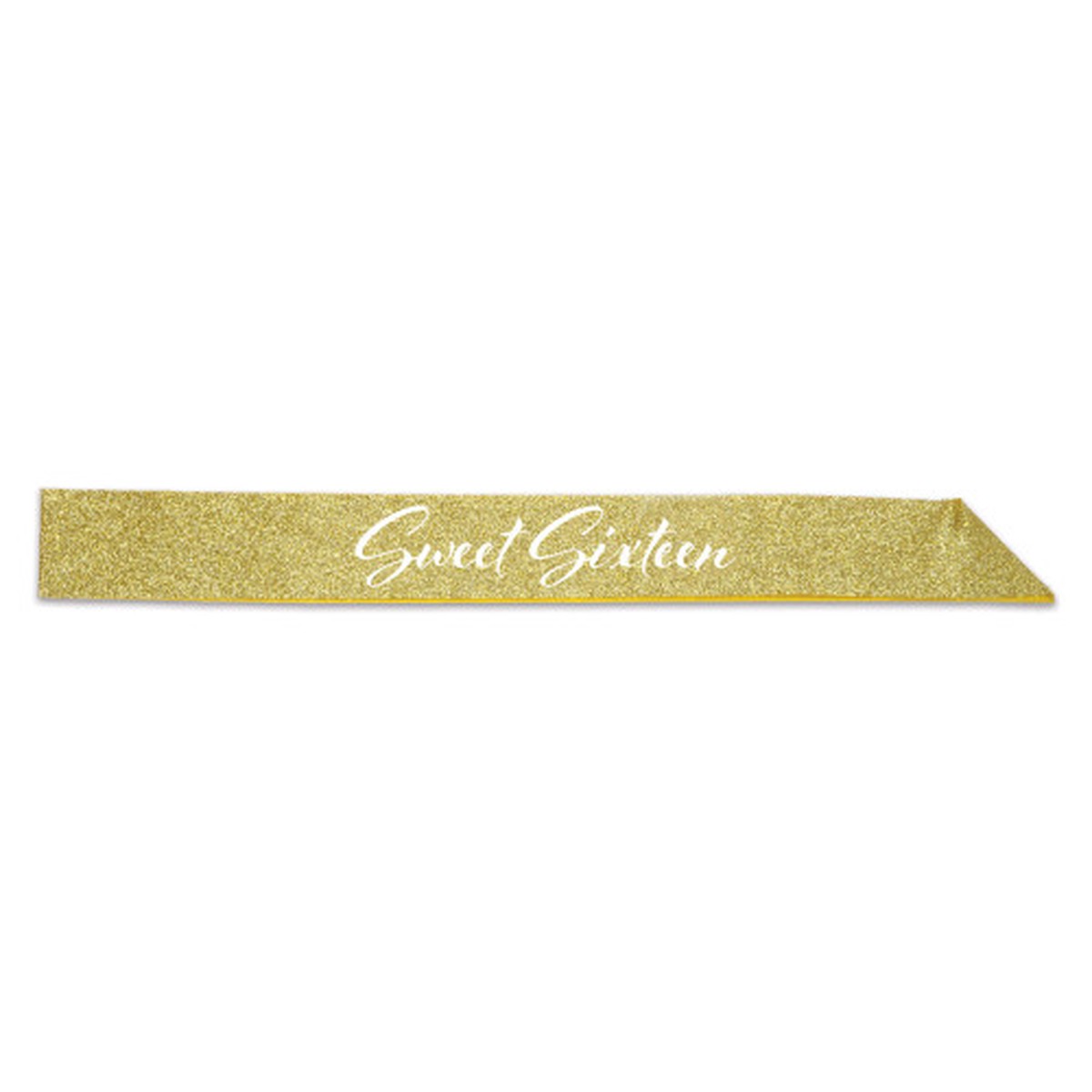 Sweet Sixteen Glittered Sash – 32.5″ – Gold