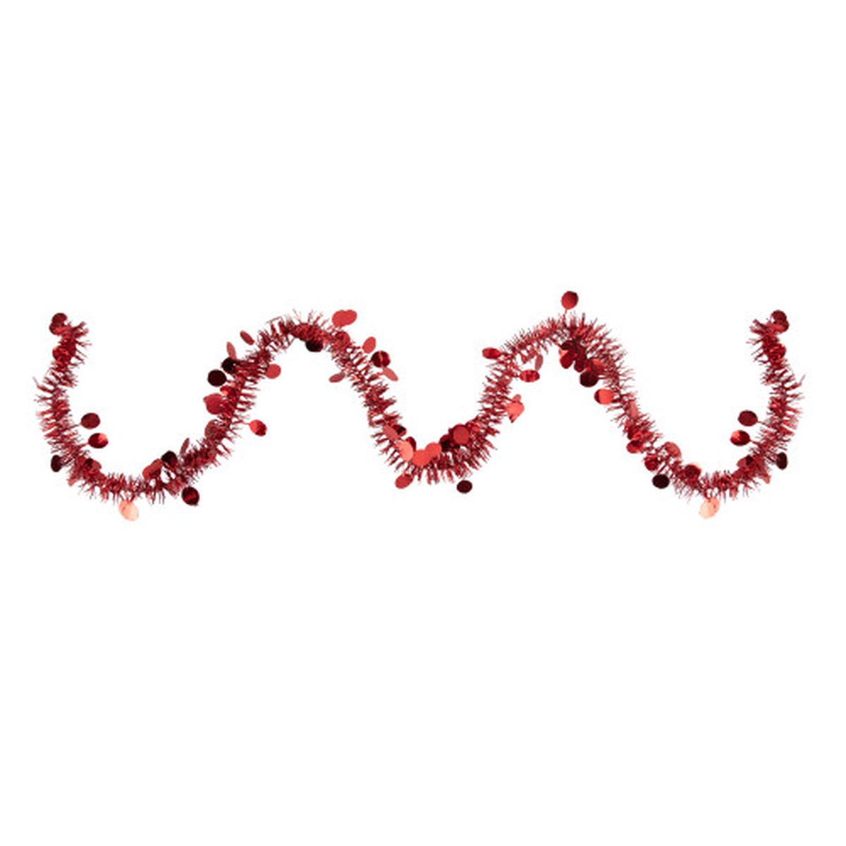 Tinsel and Polka Dot Commercial Christmas Garland - 50' x 1.5" - Red - Unlit