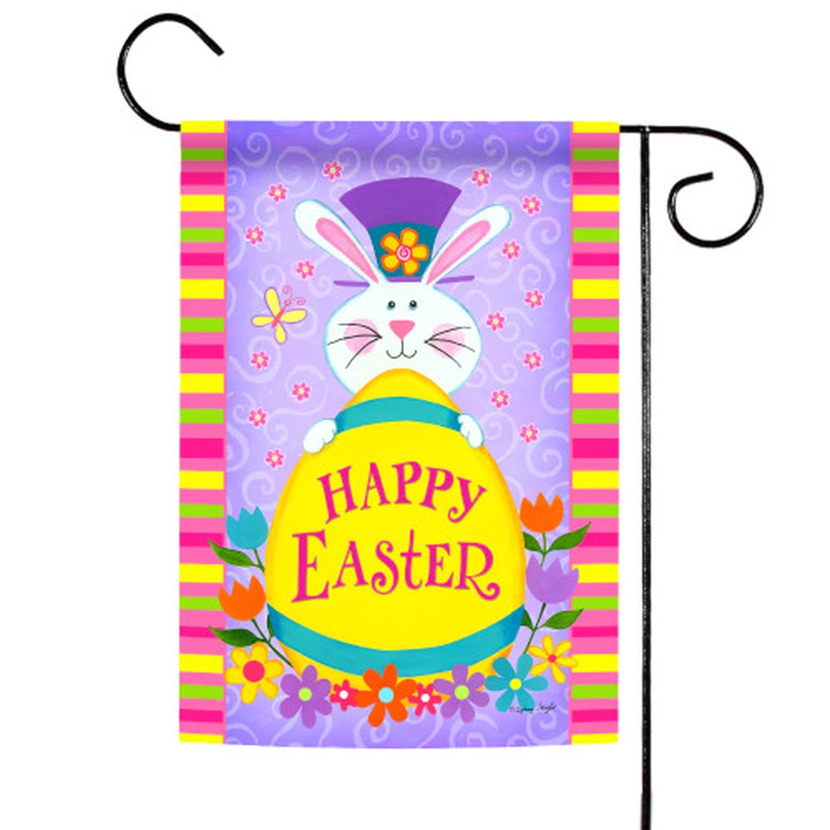 Top Hat Bunny ‘Happy Easter’ Outdoor Garden Flag 18″ x 12.5″