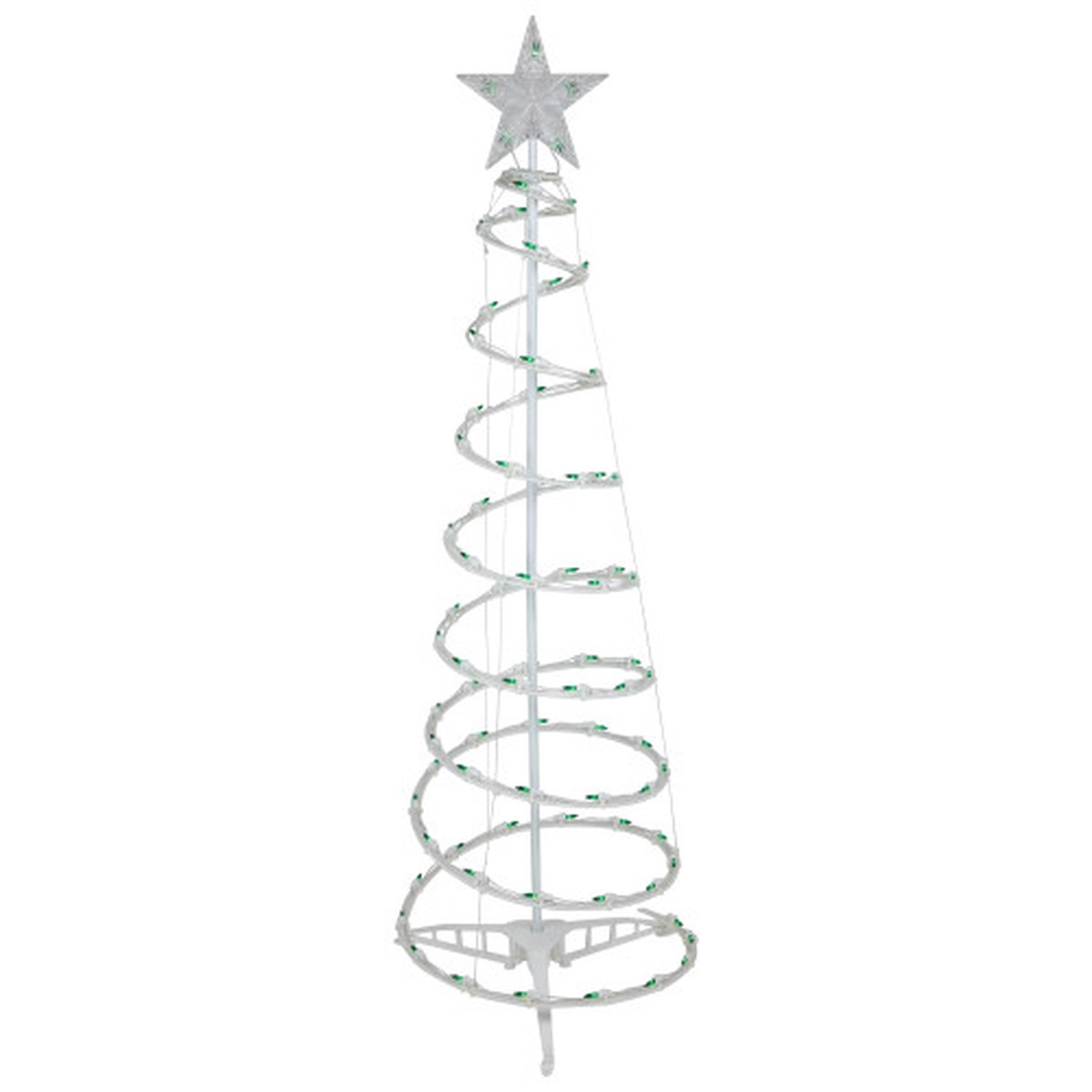 4′ Pre-Lit Spiral Outdoor Christmas Tree with Star Topper, Green Lights