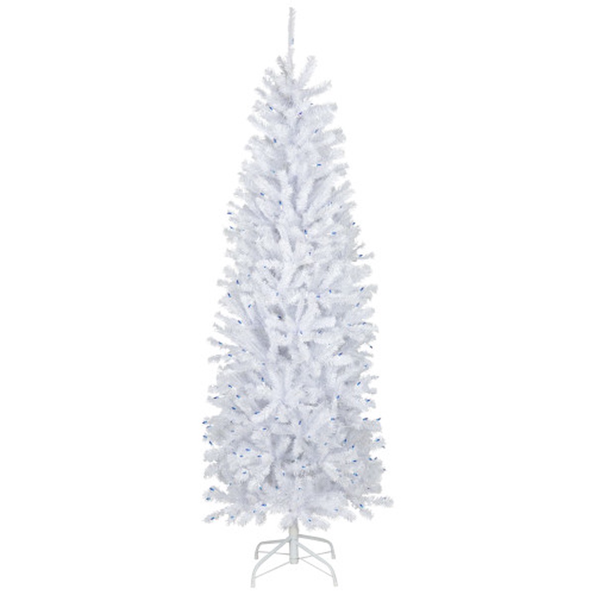 6.5 Pre-Lit Slim Geneva White Spruce Artificial Christmas Tree, Blue Lights