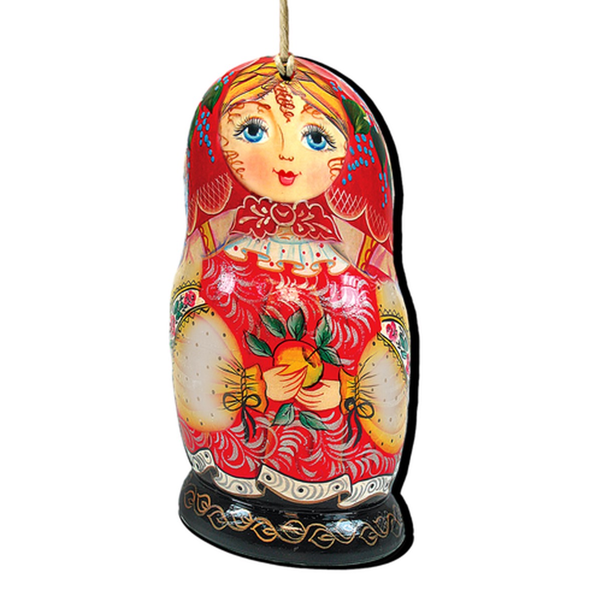 Set of 2 Matreshka Doll Nesting Wooden Christmas Ornaments 5.5″
