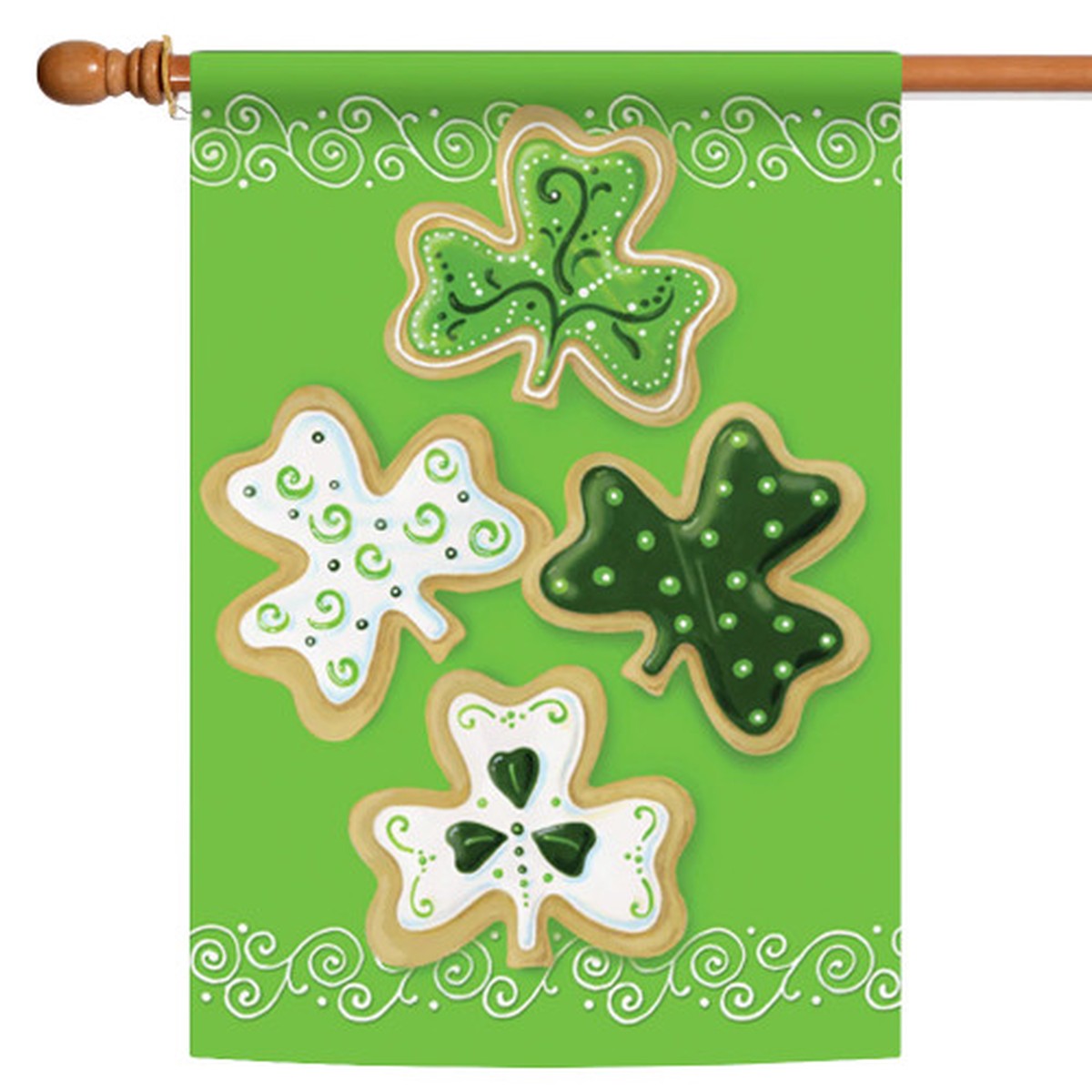 St. Patrick’s Day Frosted Cookies Outdoor House Flag 40″ x 28″