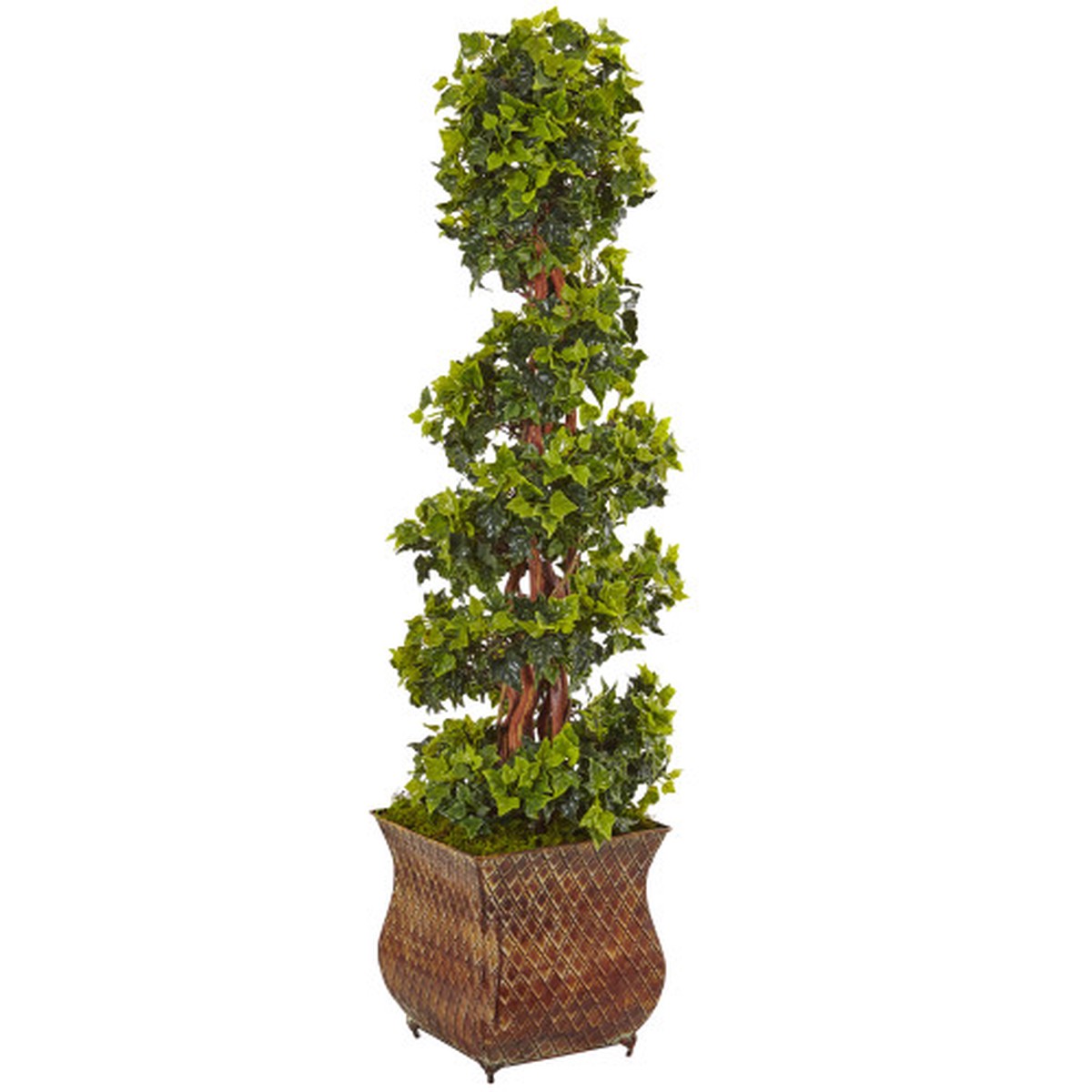 4' English Ivy Spiral in Planter Artificial Outdoor Tree