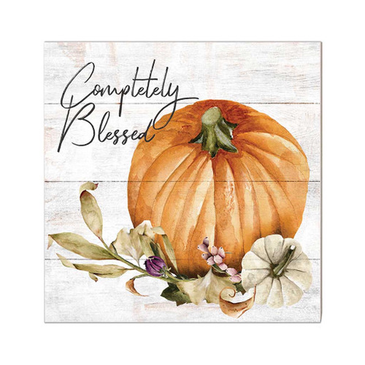 10″ Orange and White “Completely Blessed” Fall Harvest Sign