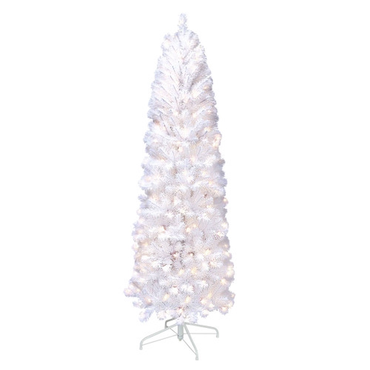 Pre-Lit Pencil Flocked Northern Fir Christmas Tree - 7.5' - Clear Lights