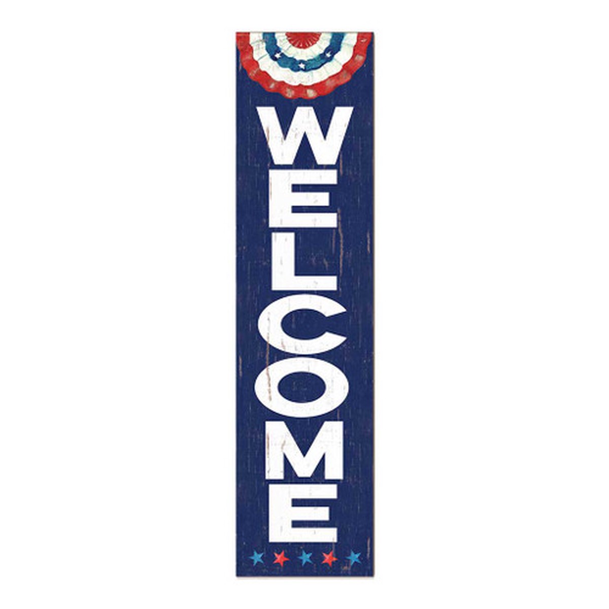 48″ Blue and White “Welcome” Patriotic Outdoor Leaning Porch Sign