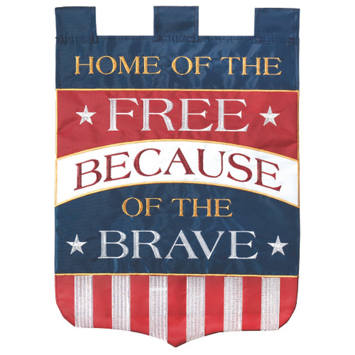 “Home Of The Free Because Of The Brave” Patriotic Outdoor Garden Flag – 42″ x 29″
