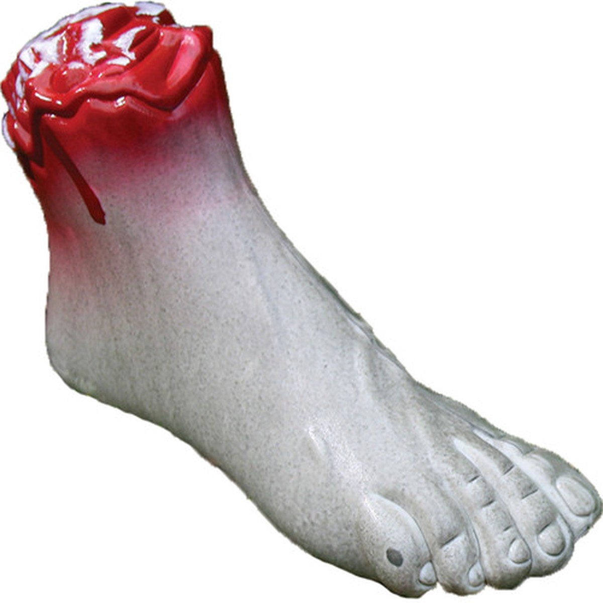 Zombie Foot with Bloody Stomp Halloween Decoration – Gray and Red