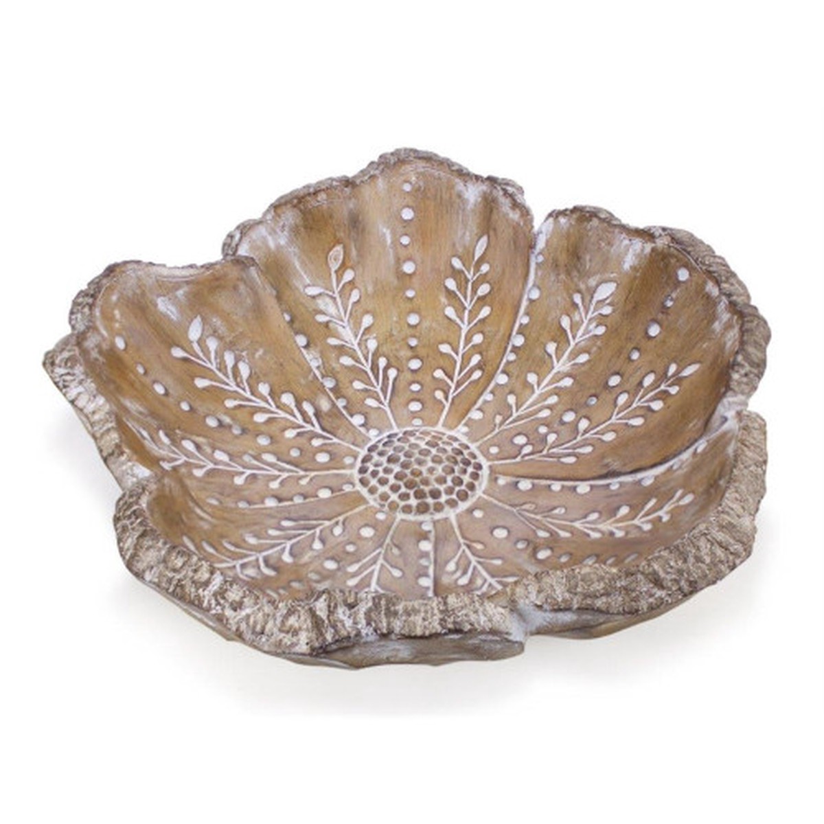 12.75″ Boho Flower Distressed Bowl