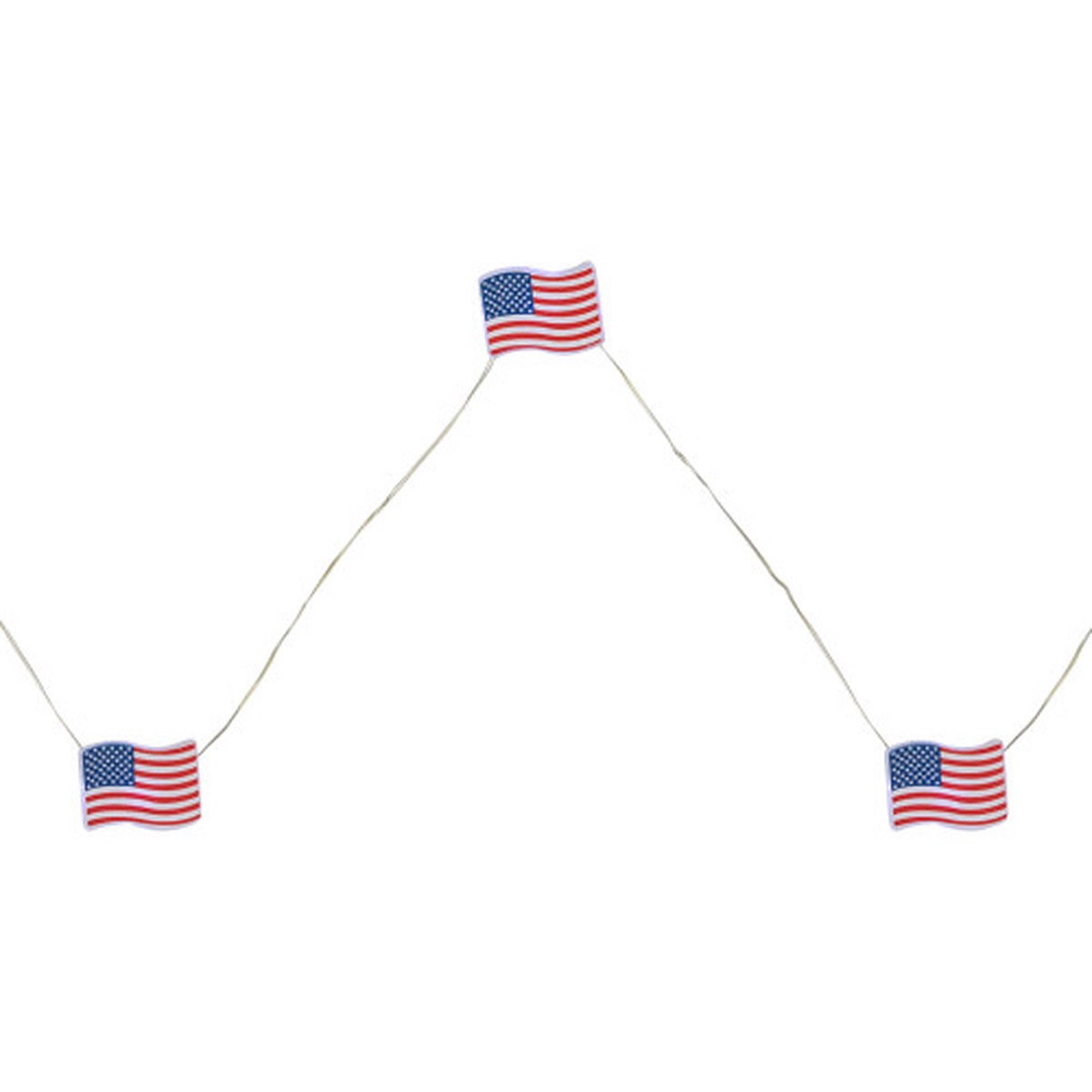 20-Count Patriotic Americana USA Flag LED Fairy Lights, 6.25ft, Copper Wire