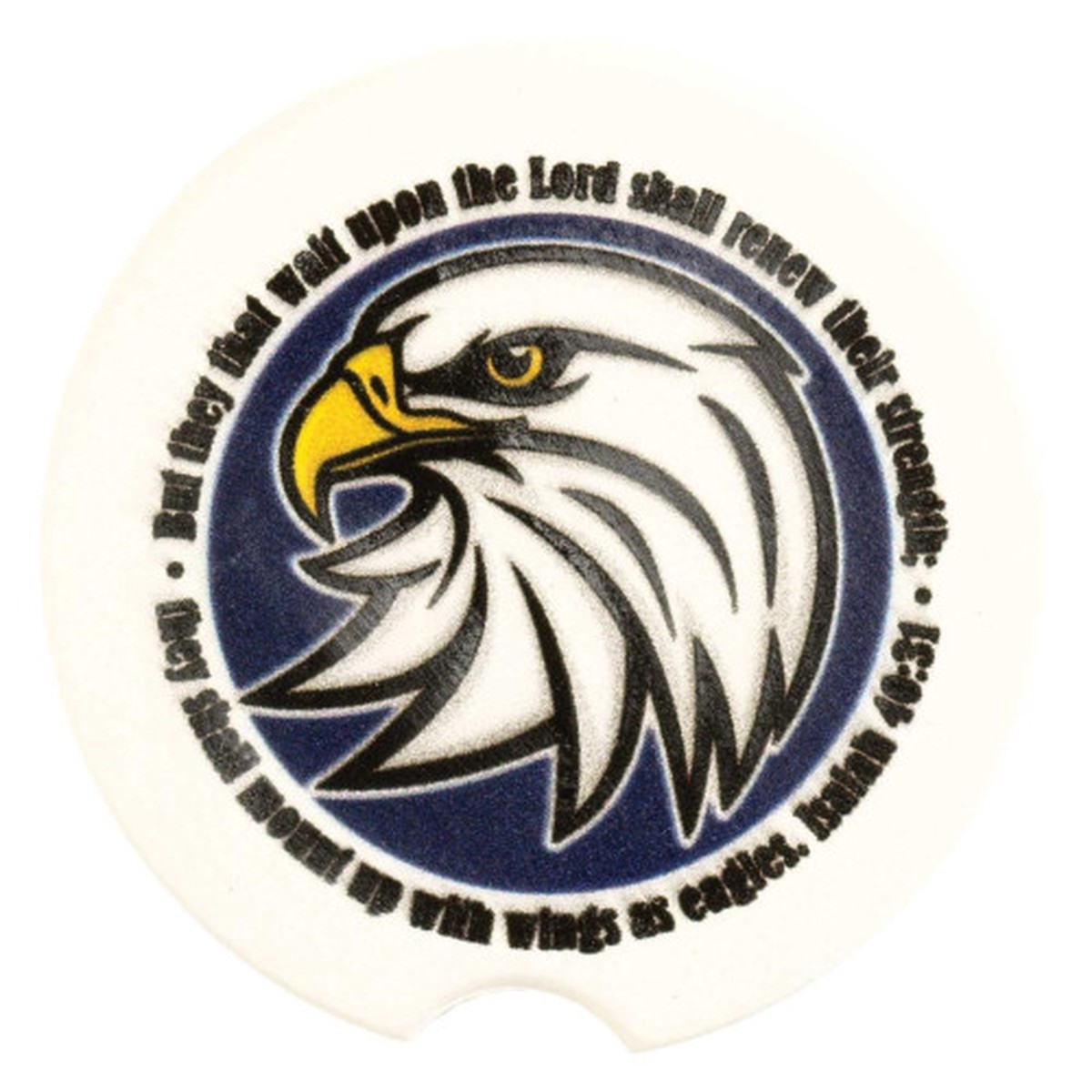 They Shall Mount Up Eagle Car Coasters – 2.5″ – Set of 2