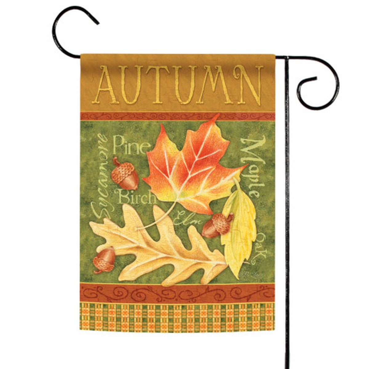 Yellow and Green Leaves of Autumn Welcome Outdoor Garden Flag 18″ x 12.5″