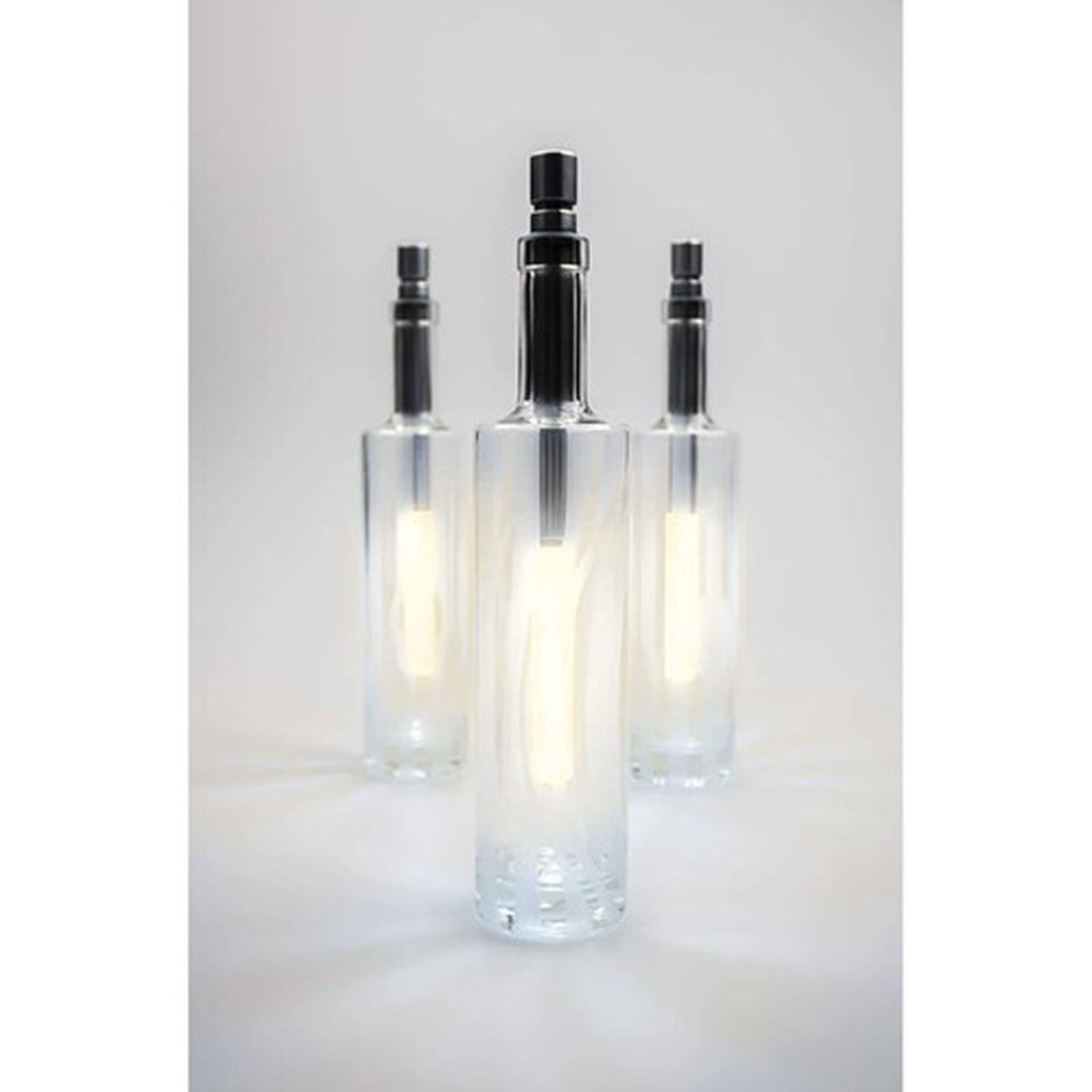 10.25" Clear and Silver Battery Operated LED Wine Bottle Light