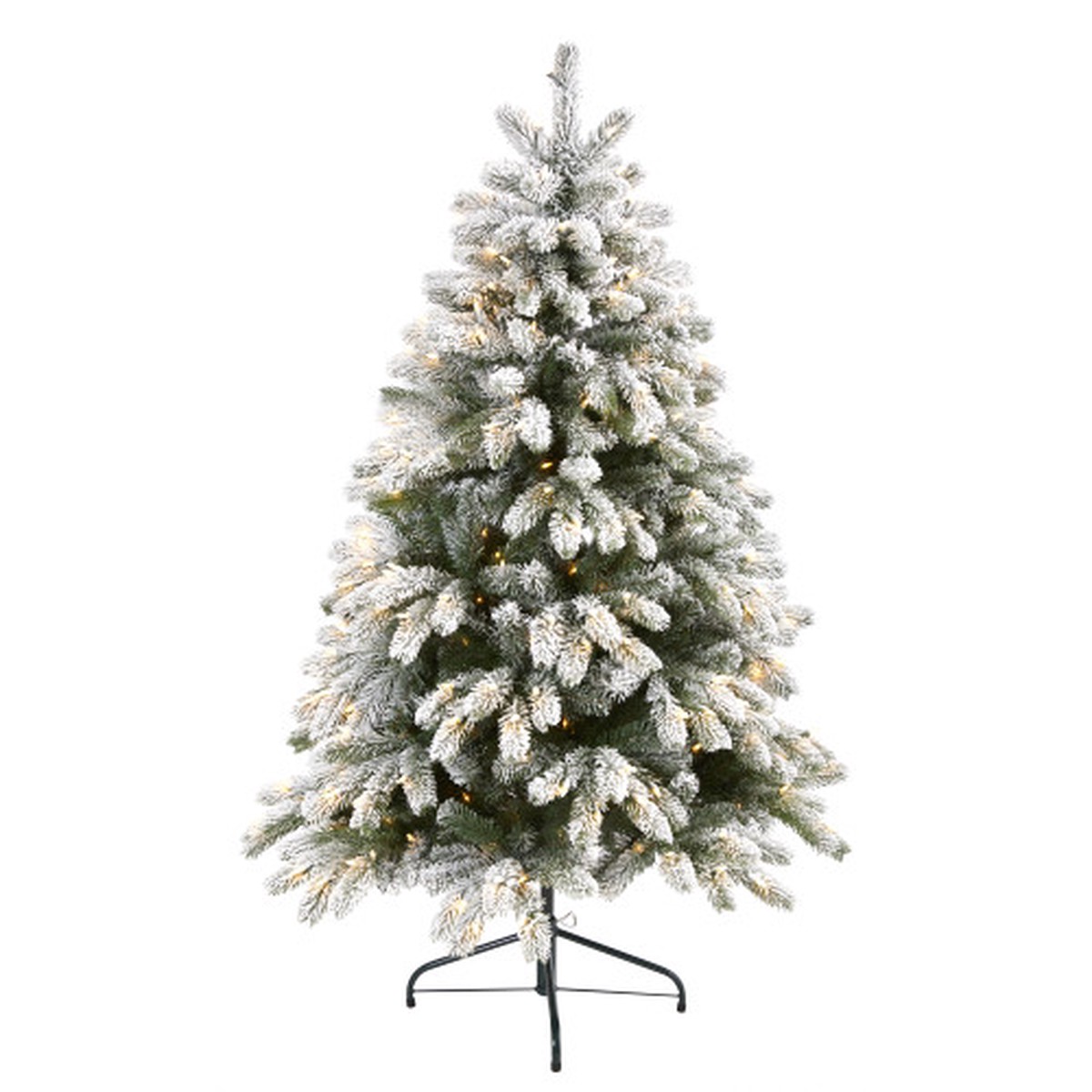 5 Pre-Lit Flocked South Carolina Artificial Christmas Tree, Clear LED Lights