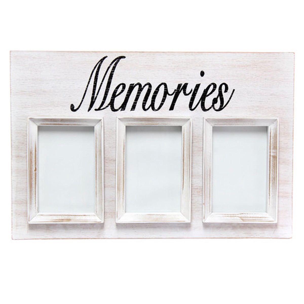 “Memories” Rustic Wooden Collage Photo Frame – 23″ – White and Black