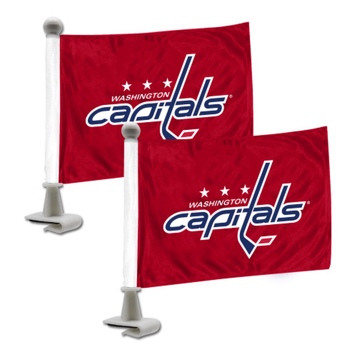 Set of 2 NHL Washington Capitals Ambassador Car Flags 6″ x 4″