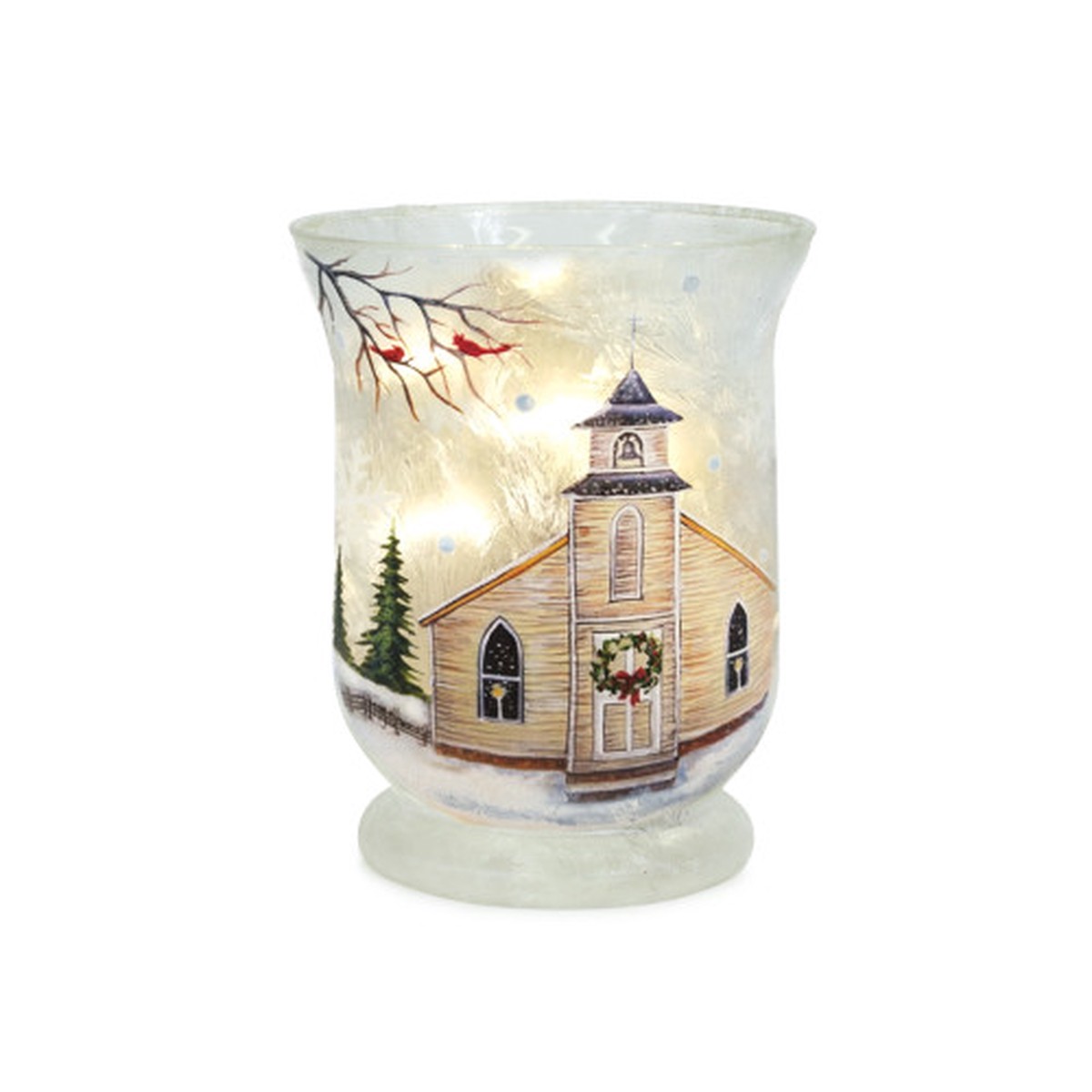 Set of 6 Church Christmas Candle Holders 3.25″
