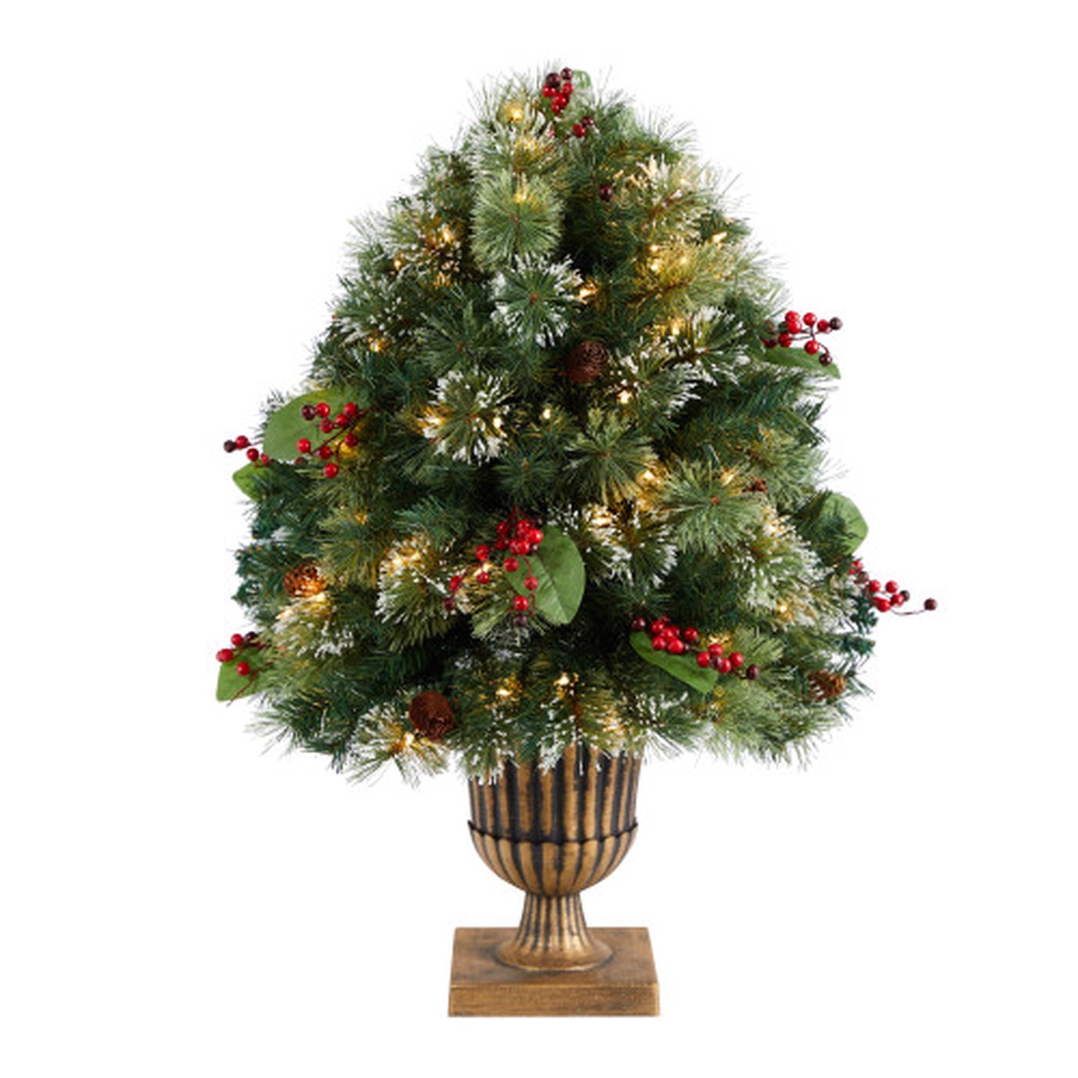 3' Pre-Lit Frosted Pine Artificial Christmas Tree, Warm Clear LED Lights
