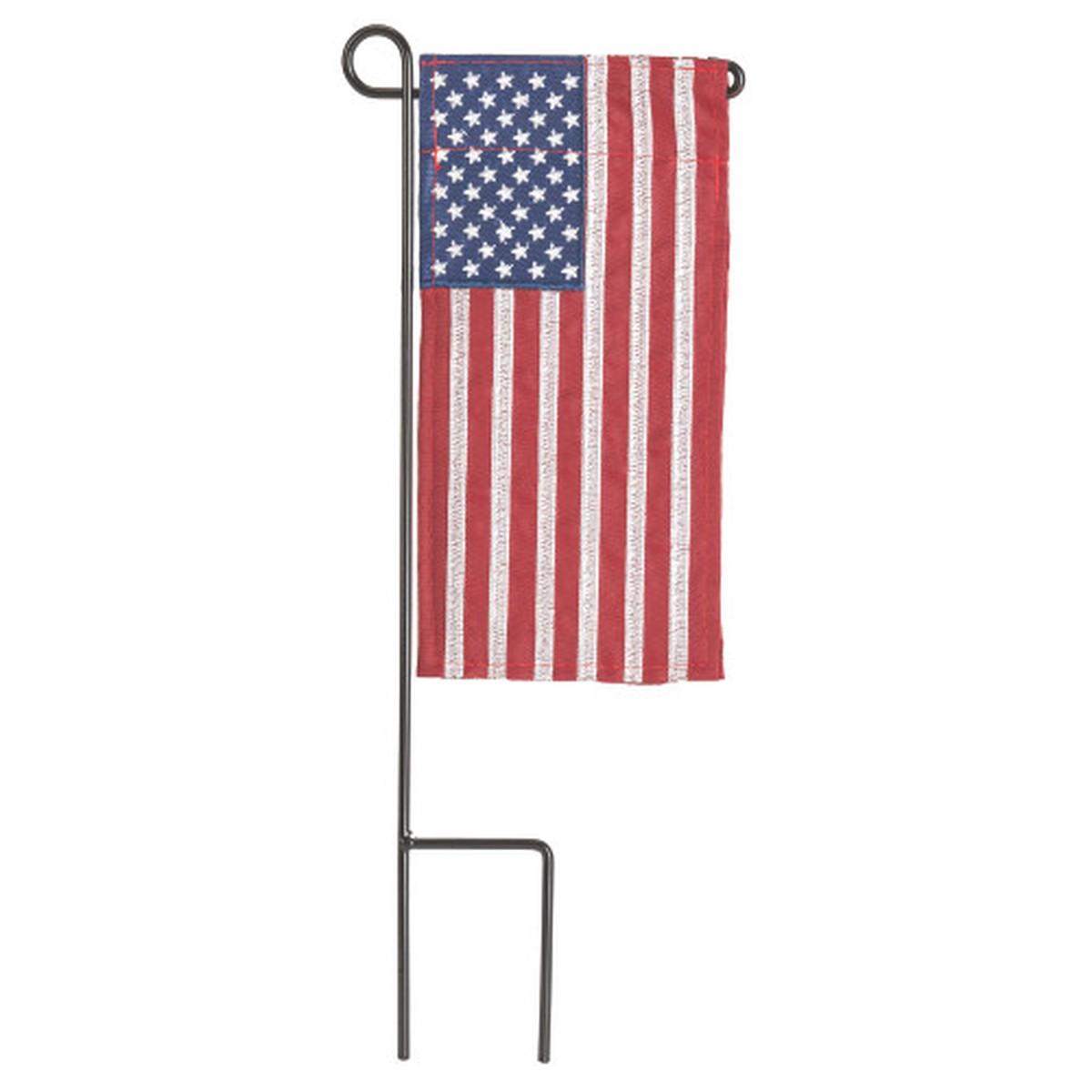 US Flag Patriotic Outdoor Mini Garden Flags with Pole – 8.5″ x 4″ – Set of 2