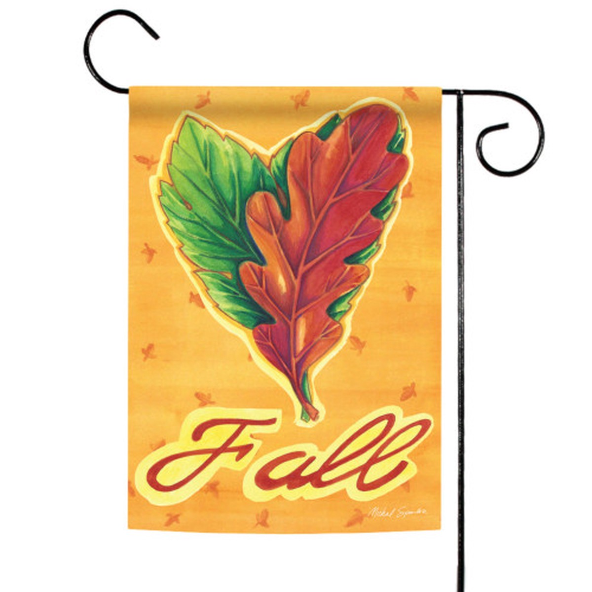 Yellow and Green Heart Leaves Fall Outdoor Garden Flag 18″ x 12.5″