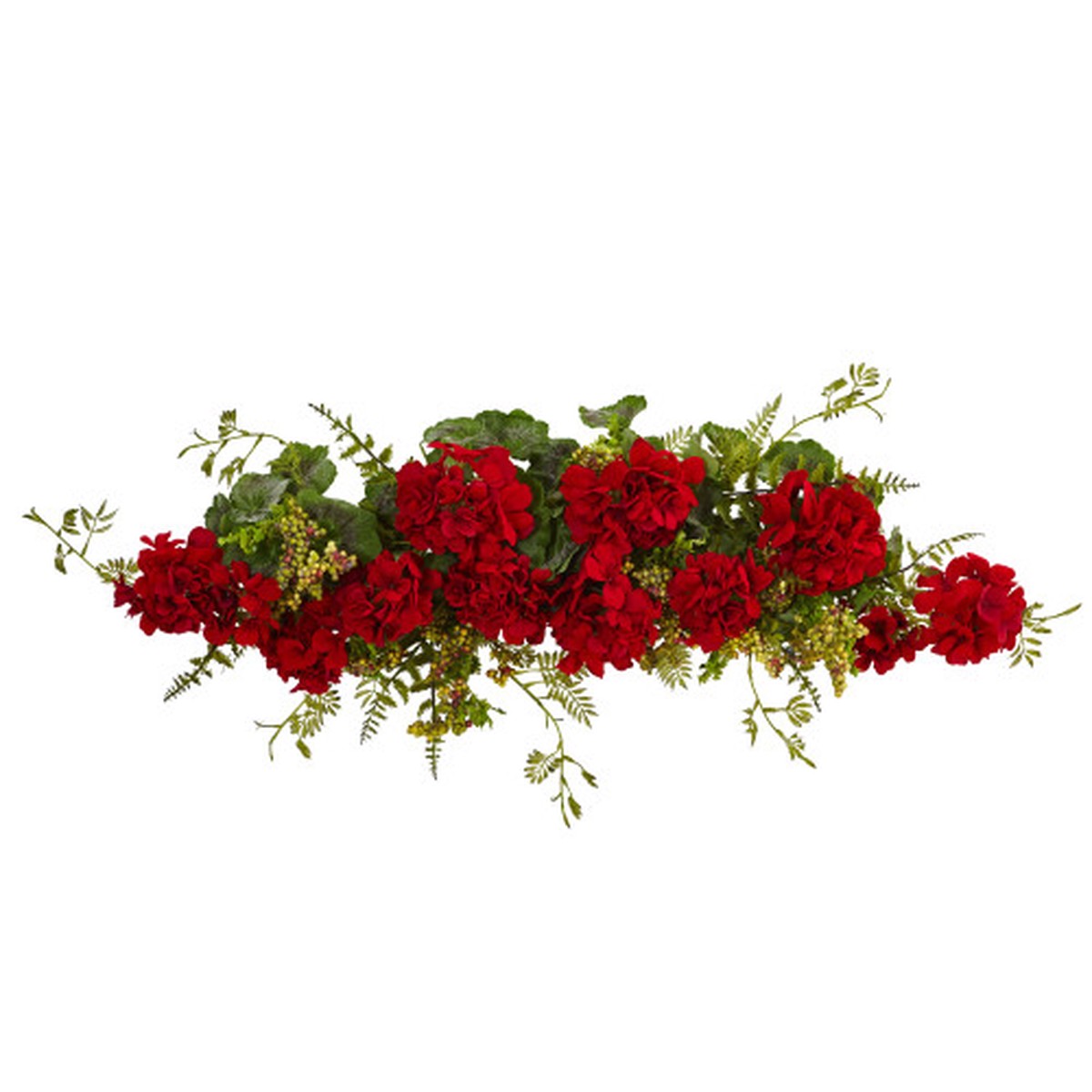 32" Geranium and Berry Artificial Christmas Swag, Unlit