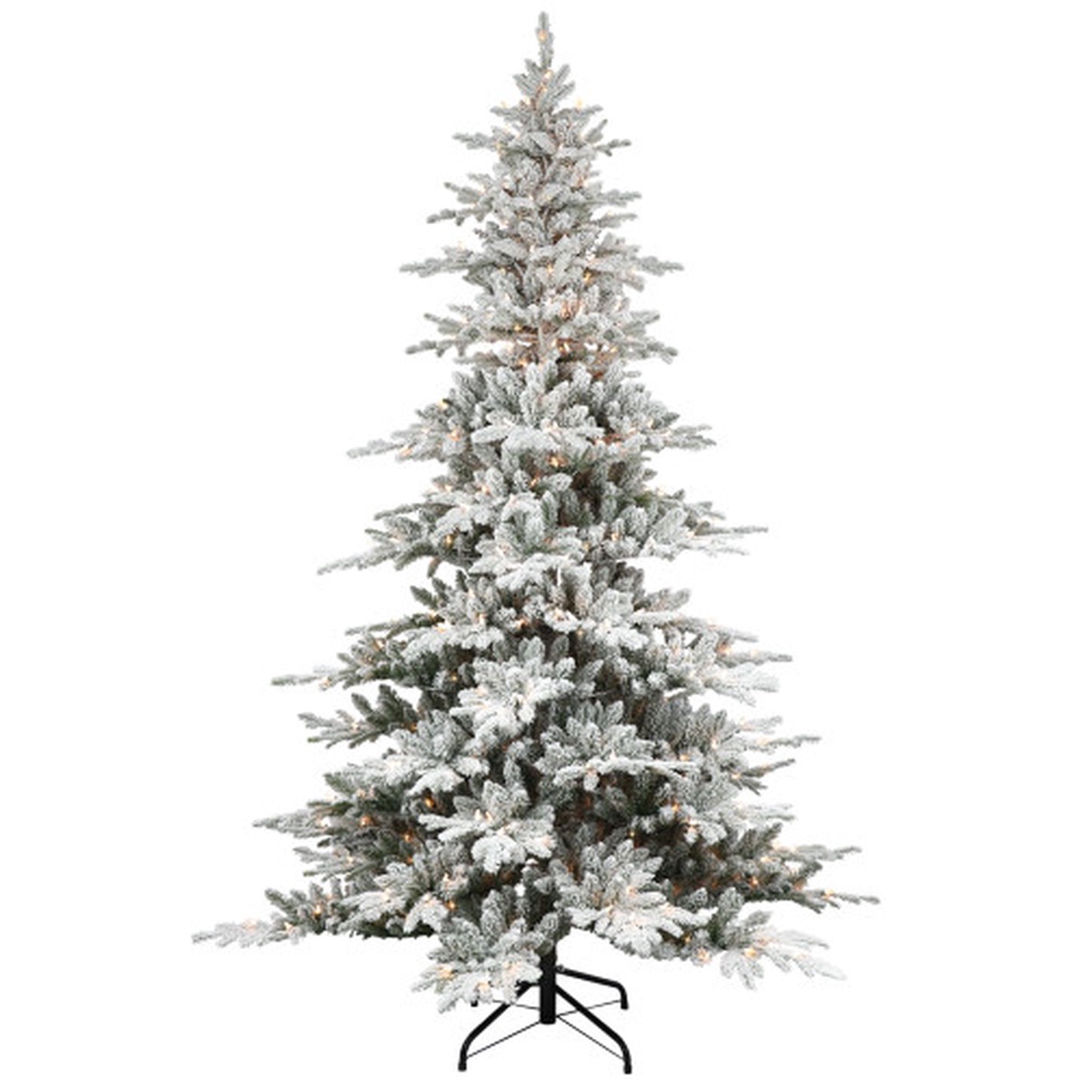 Pre-lit Flocked Medium Utah Fir Artificial Christmas Tree - 6.5 - Clear Lights