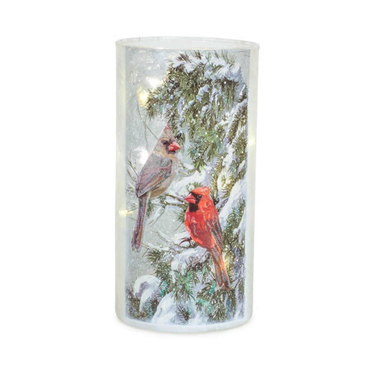Set of 6 Cardinal Christmas Candle Holders 8″