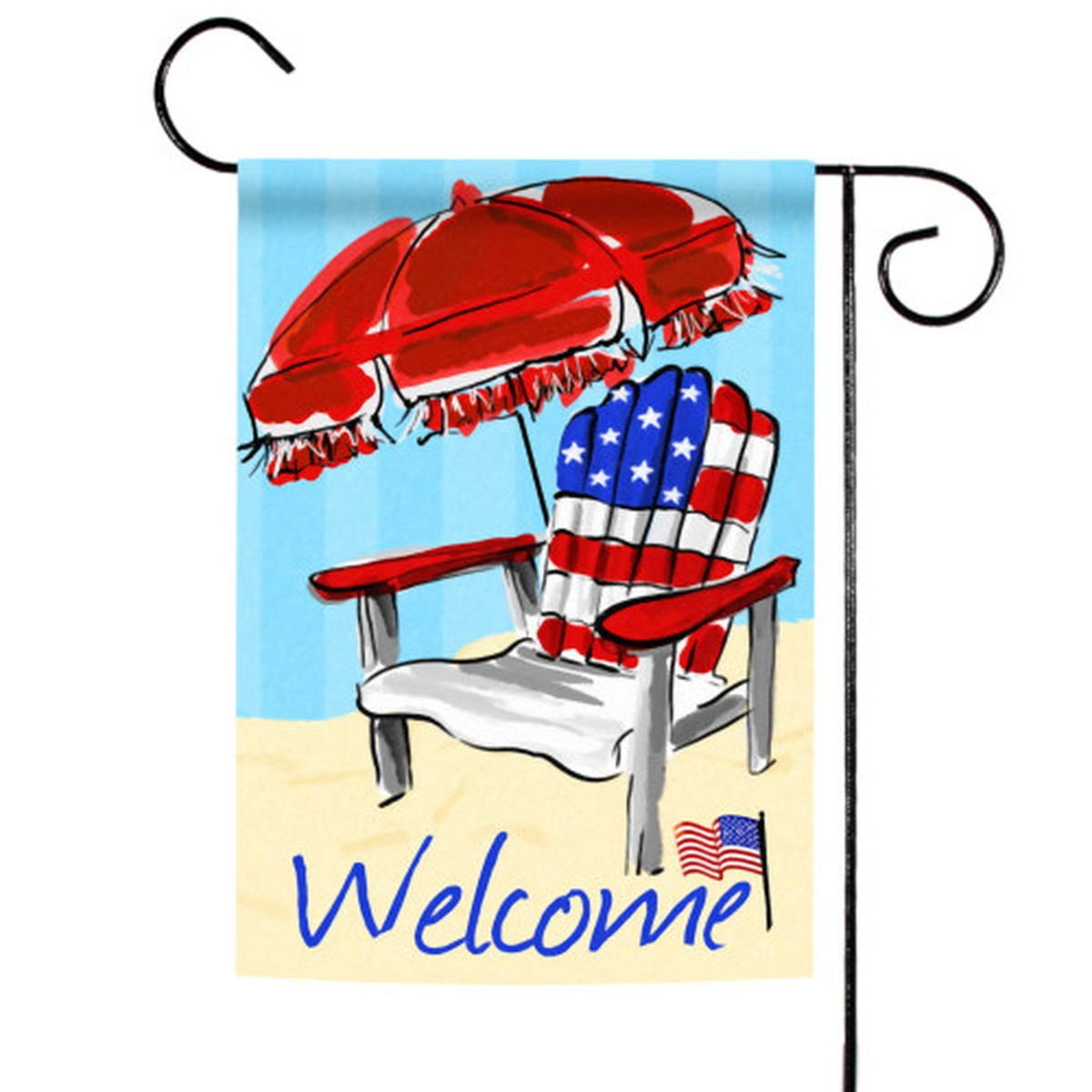 Welcome Patriotic Beach Outdoor Garden Flag 18″ x 12.5″