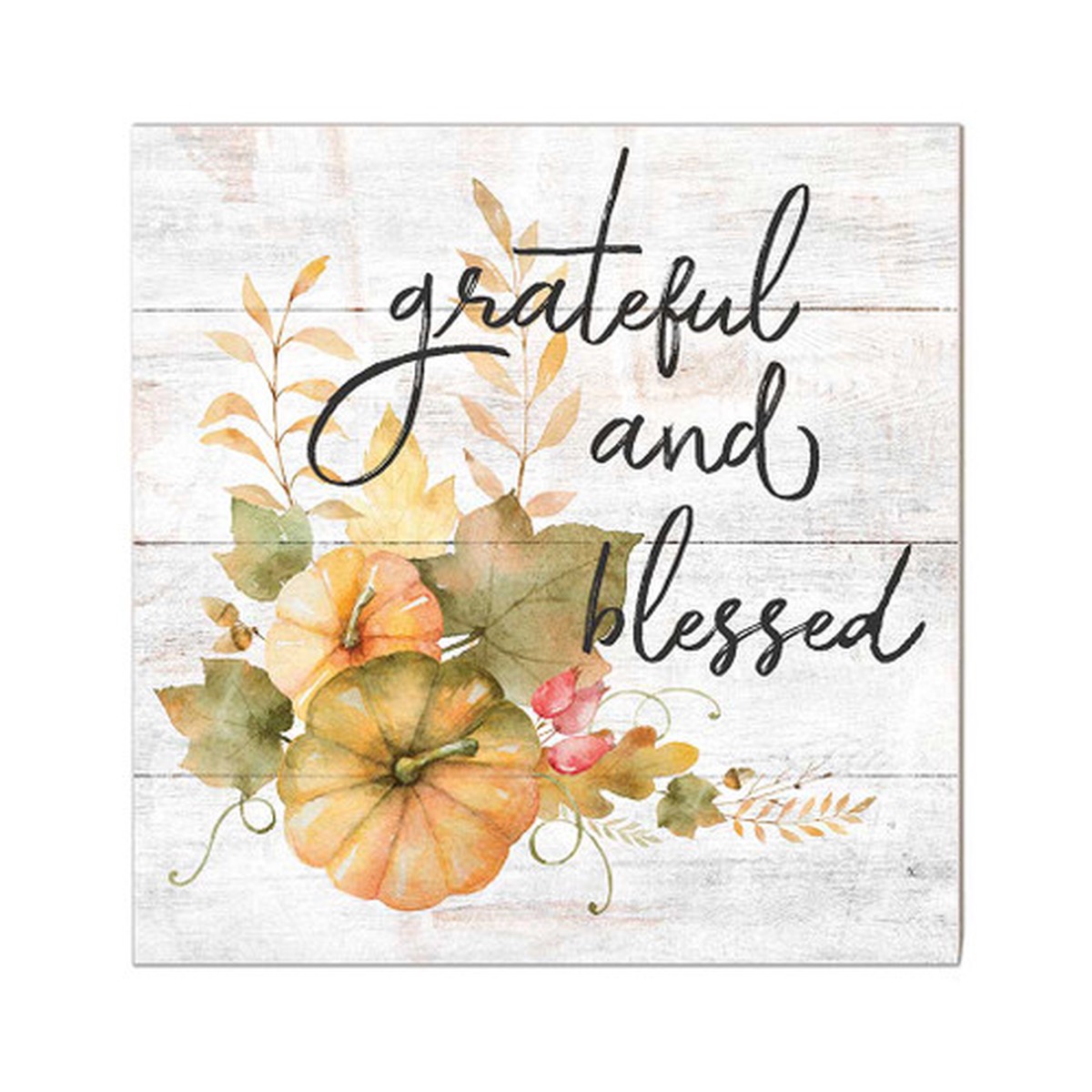10″ Orange and Black “Grateful and Blessed” Fall Harvest Sign