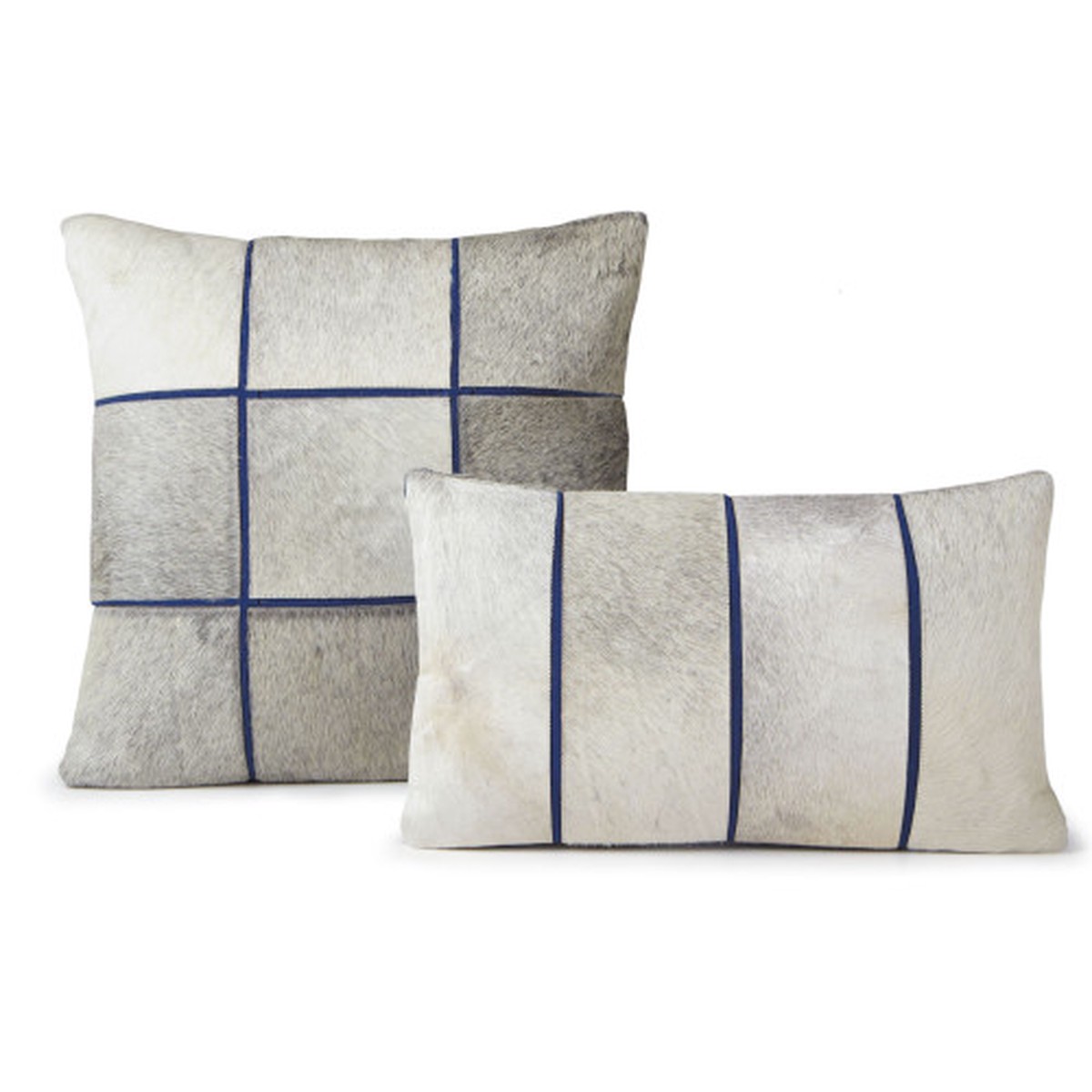 20″ Blue and White Decorative Cushion – Feather and Down Filler