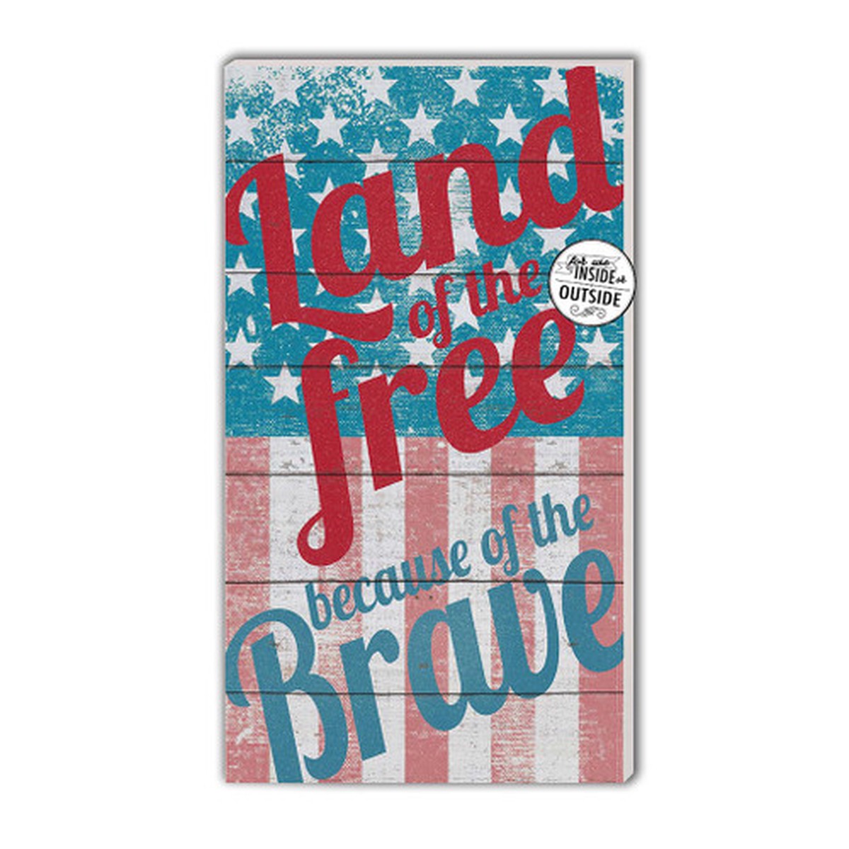 20″ Red and Blue “Land of the Free” Patriotic Outdoor Wall Sign