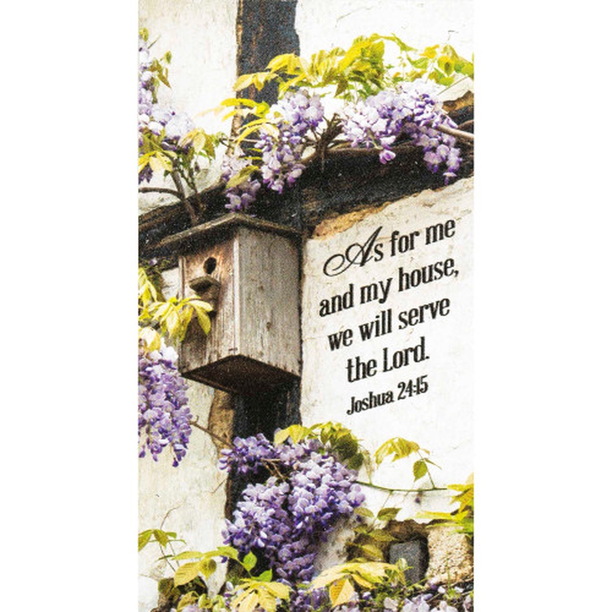 5″ Beige and Purple Floral Verse of Joshua 24:15 Magnet